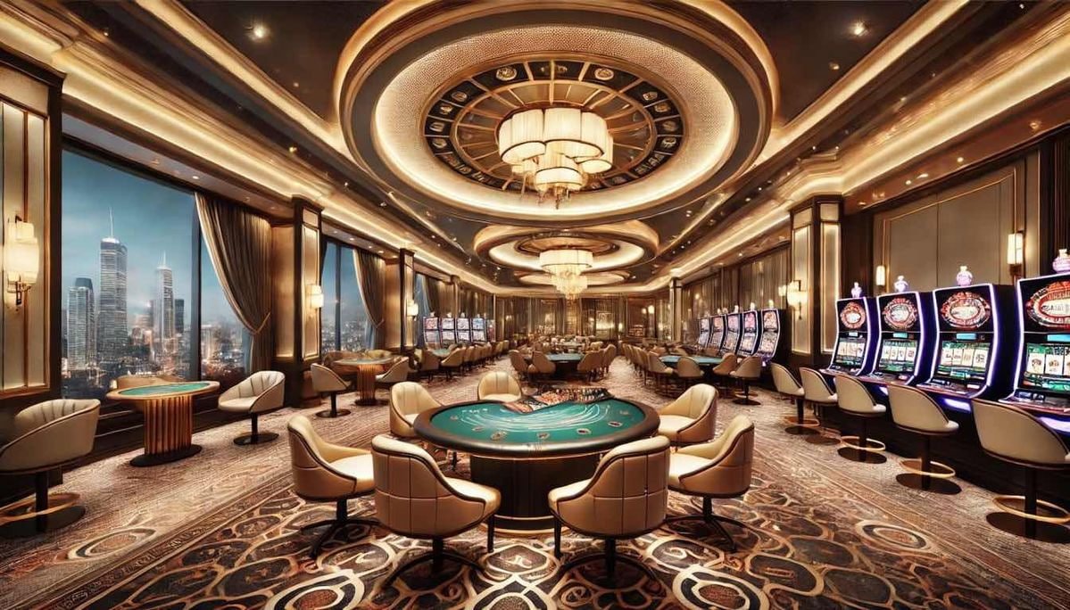 Dealer kasino langsung play77bet membagikan kartu di meja baccarat secara real-time